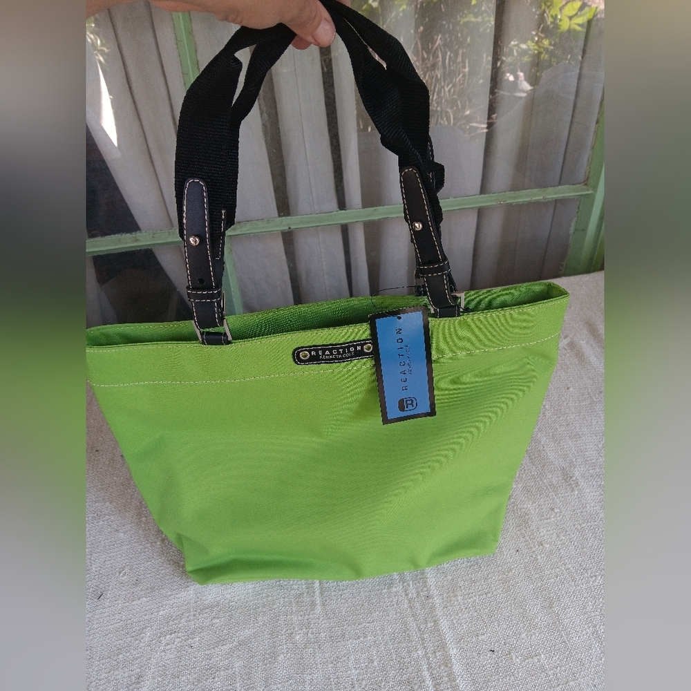 Reaction Kenneth Cole Green Tote Bag with Durable Handles